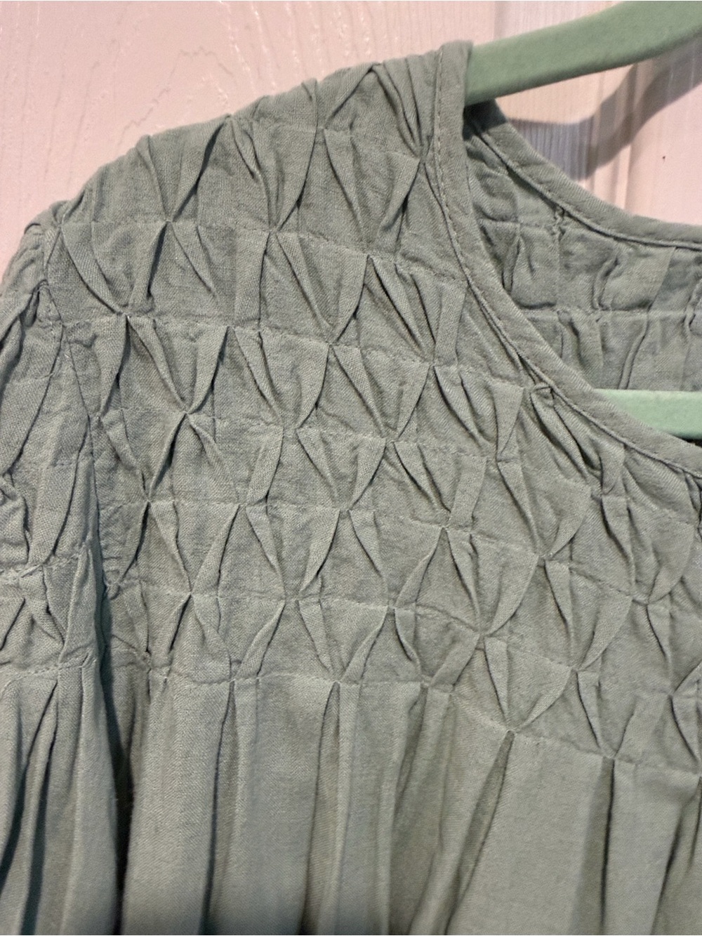 By Anthropologie sage green Liza mocked puff sleeve linen blend top XS NWT - Picture 5 of 8